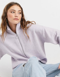 Лиловый джемпер на молнии с широкими рукавами ASOS DESIGN-Фиолетовый цвет