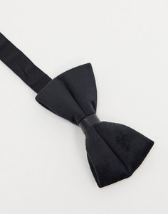 Черный бархатный галстук-бабочка с ремешком из искусственной кожи Twisted Tailor-Черный цвет