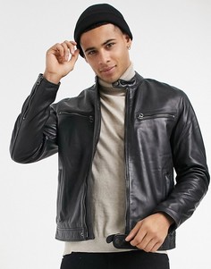 Кожаная куртка Pepe Jeans Jared-Черный цвет