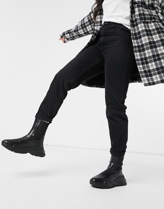 Черные джинсы в винтажном стиле Bershka-Черный