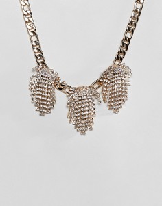 Золотистое броское ожерелье с кристаллами ASOS DESIGN-Золотой