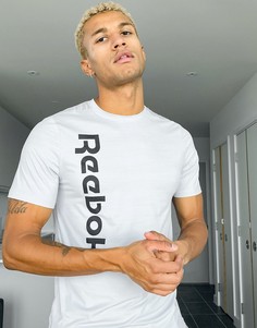 Серая футболка Reebok Mens workout-Белый