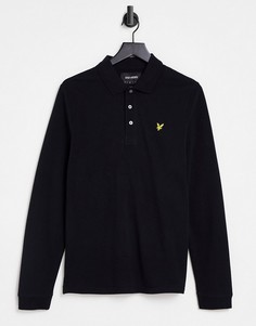 Черная футболка-поло с длинными рукавами Lyle & Scott-Черный