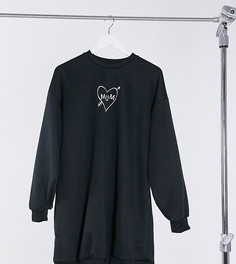Эксклюзивное черное платье в стиле oversized с надписью "mum" ASOS DESIGN Maternity-Черный