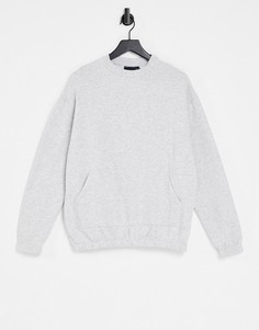 Белый меланжевый oversize-свитшот ASOS DESIGN