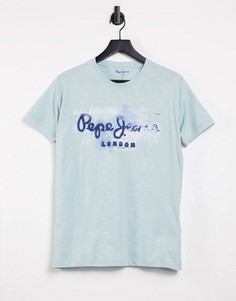 Футболка узкого кроя Pepe Jeans Golders-Голубой