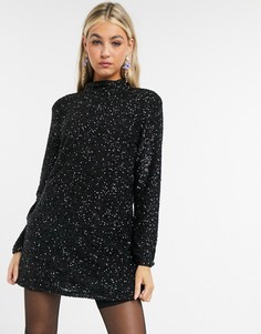 Черное платье мини с пайетками Pepe Jeans Farah-Черный цвет