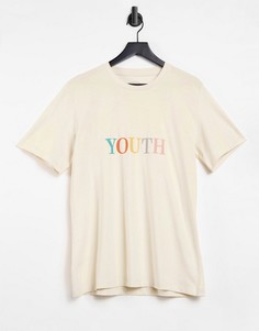 Белая футболка с логотипом Native Youth-Белый