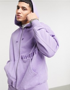 Фиолетовый выбеленный свитшот в стиле oversized на молнии от комплекта ASOS Dark Future