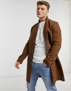 Коричневое шерстяное пальто Tom Tailor-Коричневый цвет