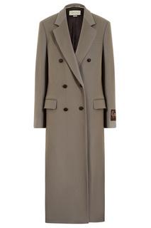 Шерстяное двубортное пальто Gucci