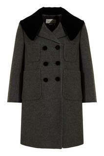 Шерстяное пальто с бархатной отделкой Gucci