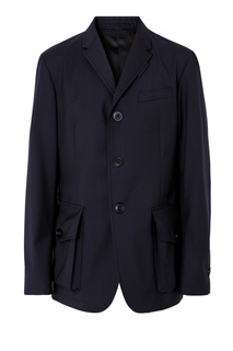 Темно-синий шерстяной пиджак Burberry