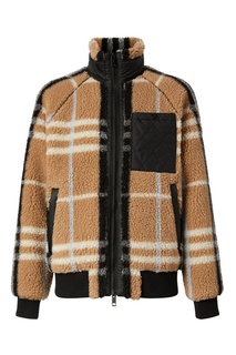 Флисовый бомбер в клетку Burberry