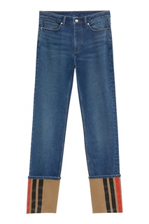 Прямые джинсы с полосатой отделкой Burberry