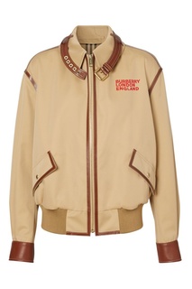 Куртка из габардина с контрастной кожаной отделкой Burberry