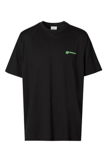 Черная футболка с текстовым принтом Burberry