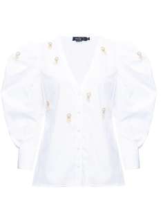 PatBO блузка с бусинами