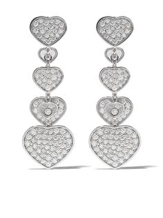 Chopard золотые серьги Happy Hearts с бриллиантами