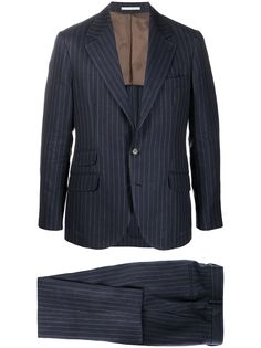 Brunello Cucinelli полосатый костюм с однобортным пиджаком