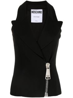 Moschino жилет на молнии с заостренными лацканами