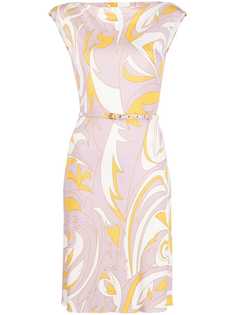 Emilio Pucci платье с поясом и абстрактным принтом