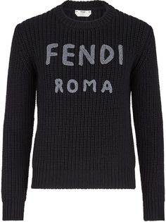 Fendi вязаный джемпер с логотипом