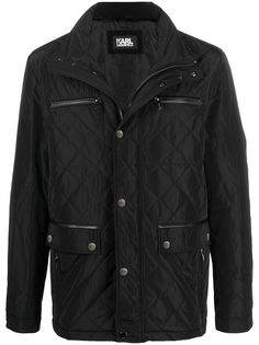 Karl Lagerfeld стеганая куртка на молнии с эффектом металлик