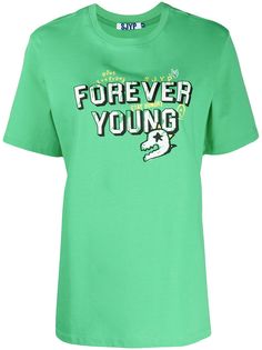 SJYP футболка Forever Young с укороченными рукавами
