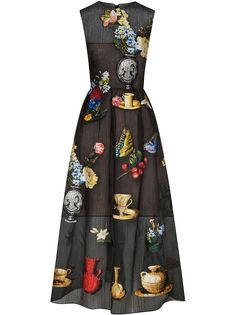 Oscar de la Renta платье миди Chiaroscuro с вышивкой