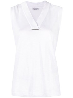 Brunello Cucinelli топ без рукавов с декором Monili