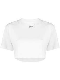 Off-White укороченная футболка с логотипом