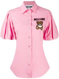 Moschino рубашка с вышивкой Teddy Bear