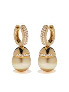 Yoko London серьги Aurelia из желтого золота с жемчугом и бриллиантами