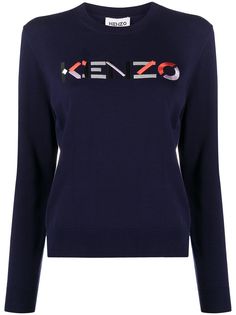 Kenzo джемпер с круглым вырезом и вышитым логотипом