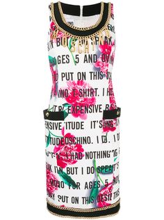 Moschino платье с цепочками и текстовым принтом