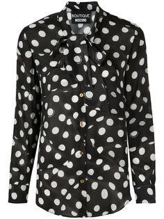 Boutique Moschino блузка в горох с бантом