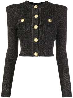 Balmain кардиган в рубчик