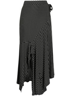 MM6 Maison Margiela полосатая юбка миди асимметричного кроя