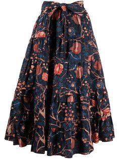 Ulla Johnson ярусная юбка с цветочным принтом