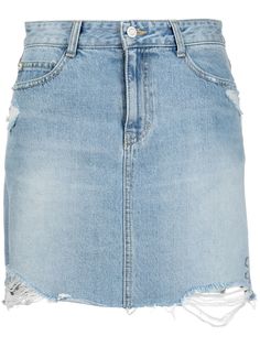 SJYP джинсовая юбка с принтом