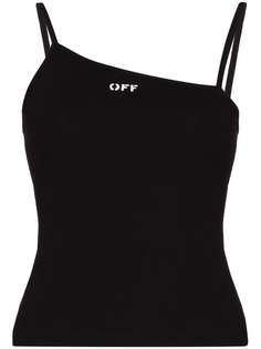 Off-White топ асимметричного кроя с логотипом