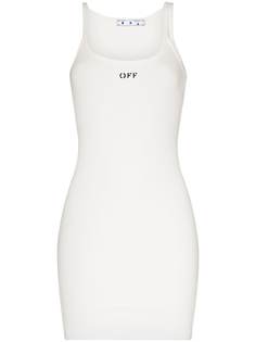 Off-White платье асимметричного кроя с логотипом