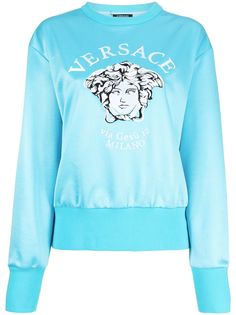 Versace толстовка с вышивкой Medusa и круглым вырезом