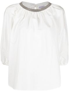 Brunello Cucinelli блузка с декорированным воротником