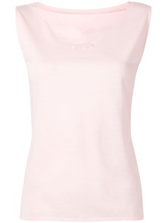 Christian Dior топ pre-owned с вышитым логотипом