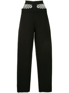 Dion Lee брюки с завышенной талией и сетчатой вставкой