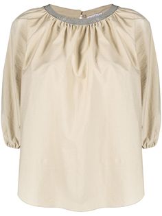 Brunello Cucinelli блузка с декором Monili