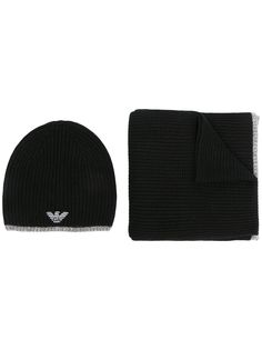 Emporio Armani шарф с вышитым логотипом