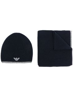 Emporio Armani шарф с вышитым логотипом